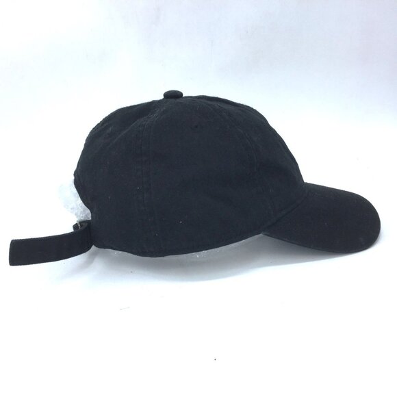 Adidas Black Cotton Baseball Cap Adjustable Strapback Hat OSFM Classic Logo - Picture 6 of 6